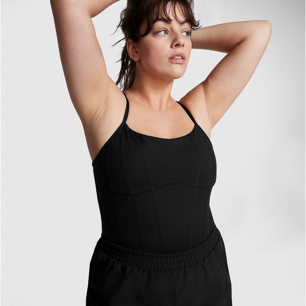 PINK Victoria's Secret Black Mesh Bodysuit